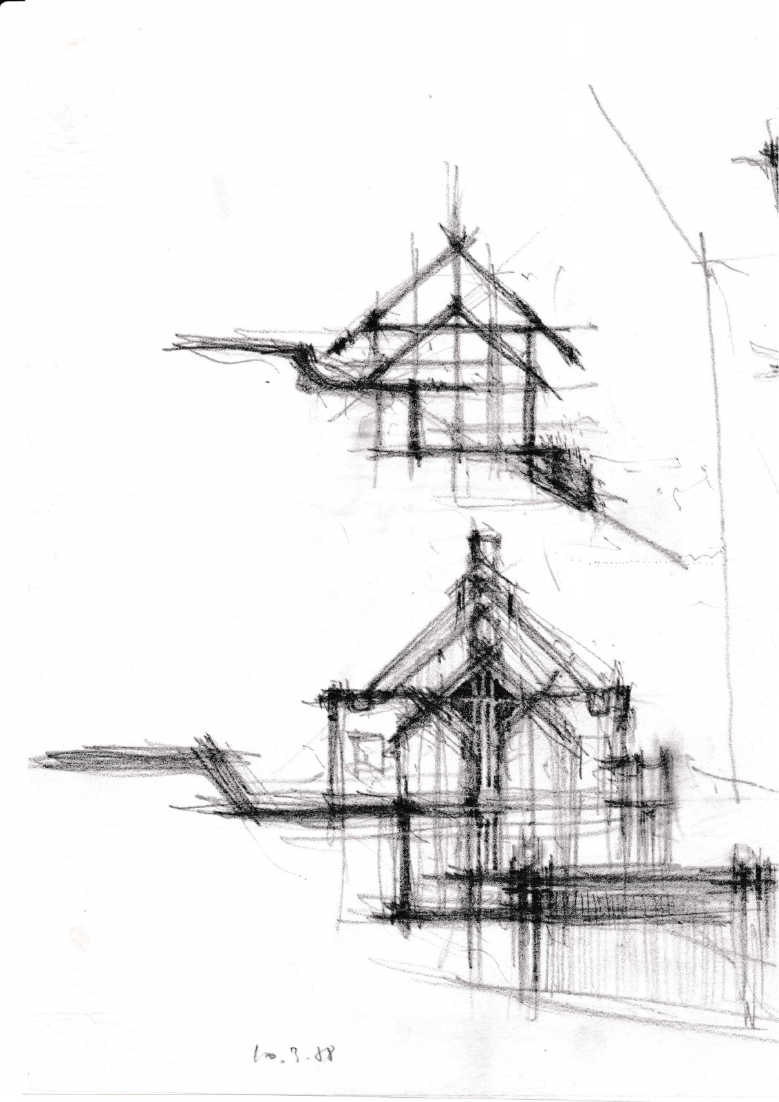 Architektonische Federzeichnungen